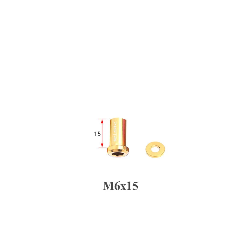 15mm Gold 1 комплект велосипедные V Тормозной суппорт TC 4 Титан шоссейный велосипед C зажим фиксированные гайки с шайбой M6 x 10/15/20/25/30/40 мм Велоспорт Запчасти - Цвет: 15mm Gold