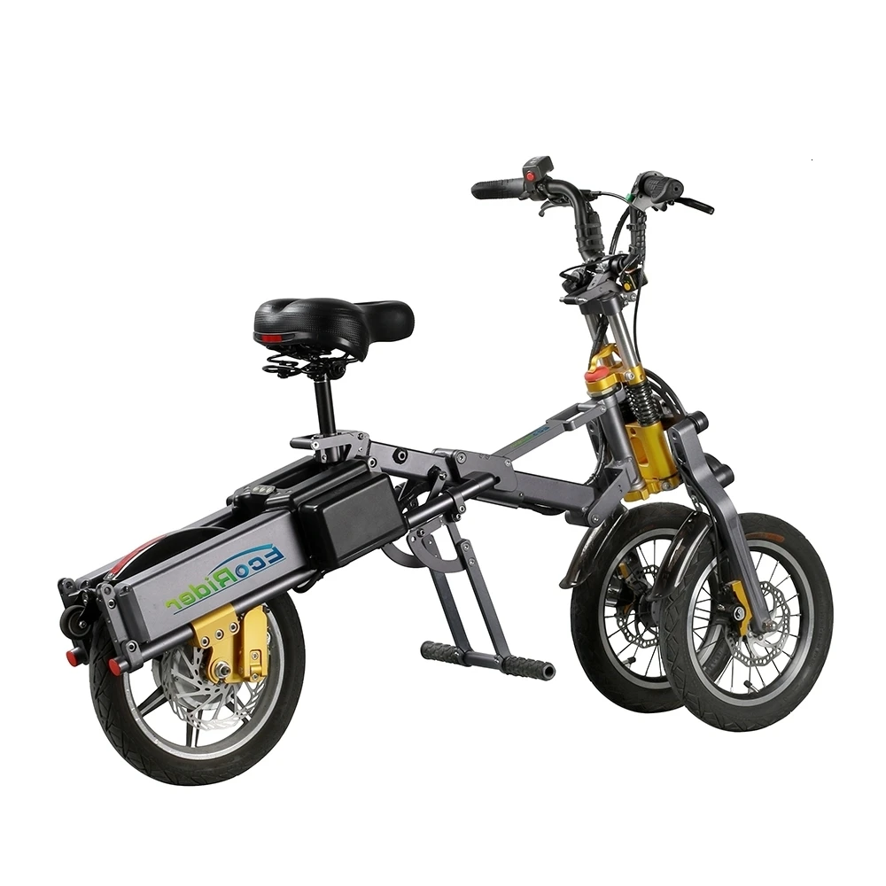 350w Ecorider 1" E6-7 велосипед с двойной батареей складной электрический fat велосипед с светодиодный светильник для взрослых