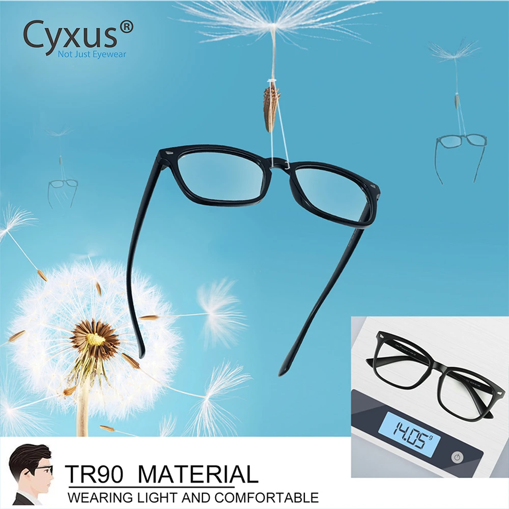 Cyxus Blue Light Filter Computer Glasses for Men Anti Eyestrain UV Clear PC Lens TR90 Frame for Women Upgrade Eyeglasses  8182 clear blue light glasses