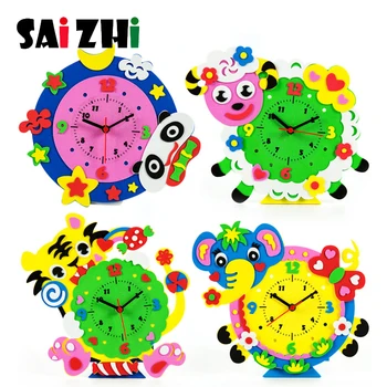 

Saizhi Cute 3D EVA Handmade Animal Learning Clock Puzzle Assembled Kits DIY Creative Educational Toys for Children Baby Gift Toy