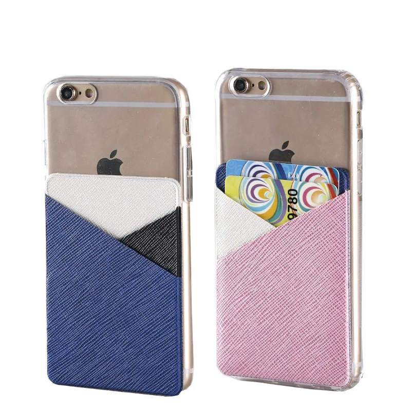 

Voltage Leather Phone Stickers Card Holder Pu Intersection Back Sticker Wallet 3M Glue Self-Adhesive Plug-in Card Bag Gift