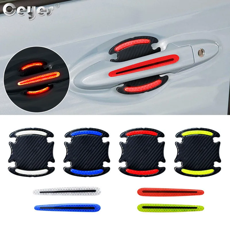 

Ceyes Car Styling Reflective Stickers Door Handle Bowl Stickers Auto Reflective Strip Warning Safety Film Accessories For Opel