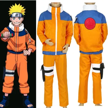 

Anime Naruto Shippuden Costumes Uzumaki Naruto uniform NARUTO child Kids Boy Stage party clothing Cosplay Halloween Costumes