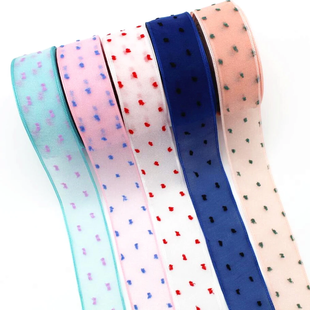 

40mm 10y20y double layer tulle thread point/dot ribbon, DIY handmade materials headdress, wedding Christmas and New Year craft
