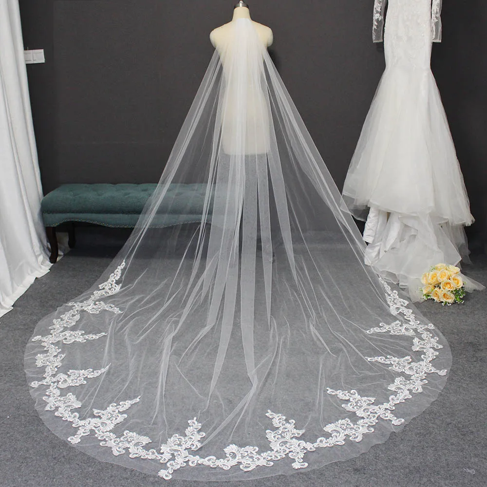 Sequins Crystal Bridal Wedding Veil Voile Cathedral Long Elbow With Comb Lace 3m Wedding Veils - butterfly veil roblox