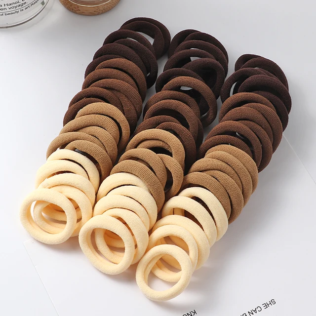 50pcs Girls Solid Color Big Rubber Band Ponytail Holder Gum Headwear Elastic Hair Bands Korean Girl Hair Accessories Ornaments 66pcs-3