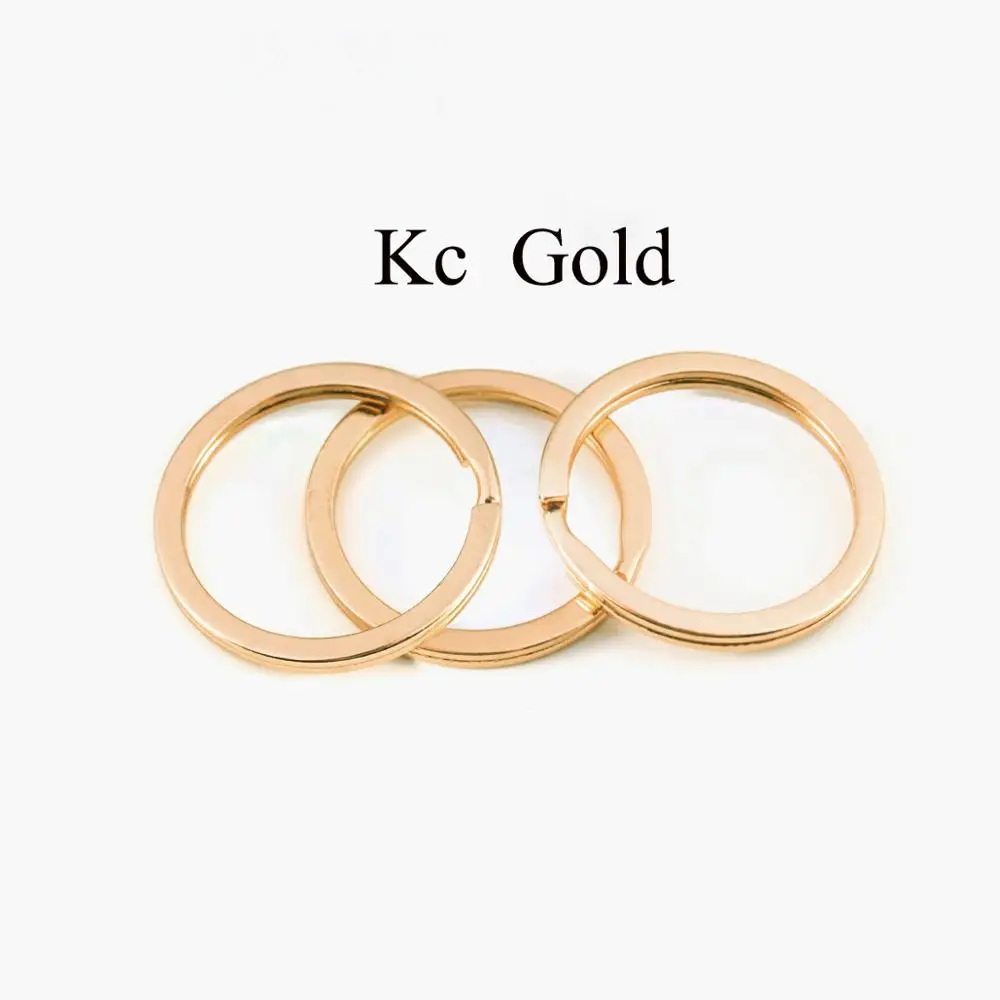 Kc Gold 10 шт./лот, диаметр 25 мм, 30 мм, серебряный брелок, разъемное кольцо, Круглый автомобильный брелок для ключей, для женщин и мужчин, сделай сам, брелок, аксессуары для ключей - Цвет: Kc Gold
