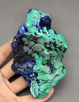 

600g Natural beautiful Shiny azurite and malachite symbiotic mineral specimen crystal Stones and crystals Healing crystal