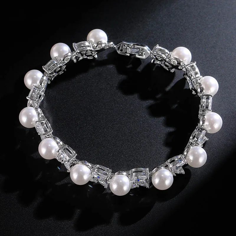 Прозрачный корейский стиль, шикарный жемчужный браслет для женщин, серебро 925, ювелирное изделие в форме капли воды, драгоценные камни, Женский креативный подарок, вечерние