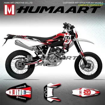 

HUMAART MX Graphics Motocross Sticker Custom Decal Kit for Husqvarna SM125 SMR125 SMS125 SM SMR SMS 125 2010 2011 2012 2013, Red