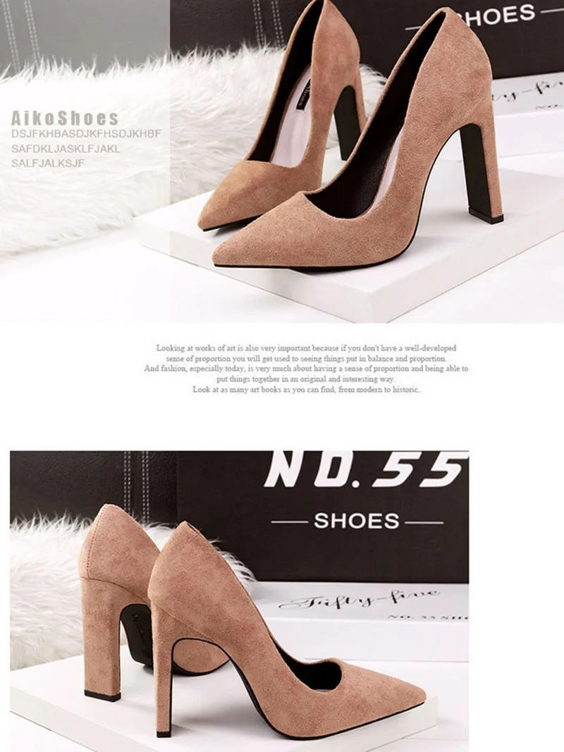 2020 Fahsion Thick Heel Pointed Toe Women Pumps High Heels Shoes Female Sexy Party Shoes Office Leisure Ladies Shoes VT707 (13)
