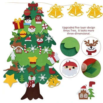 

DIY Christmas Tree Handmade Felt New Year Gifts Kids Toys Artificial Tree Wall Hanging Ornaments Christmas for Home Decoration