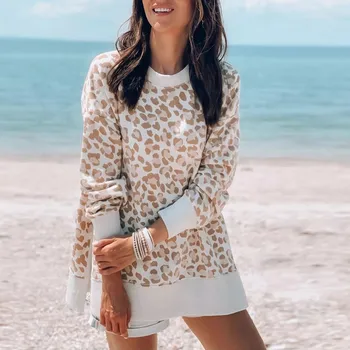 

Sweaters women winter Pullover 2019 jumpers knitted clothes fashion Women long sleeves loose leopard knit sweater women's