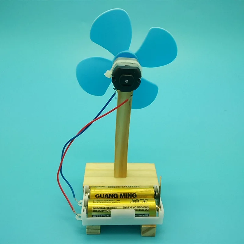 

Primary School Science Experiment Electric Fan Small Production Simplicity Toy Small Science And Technology DIY Physics Assemble