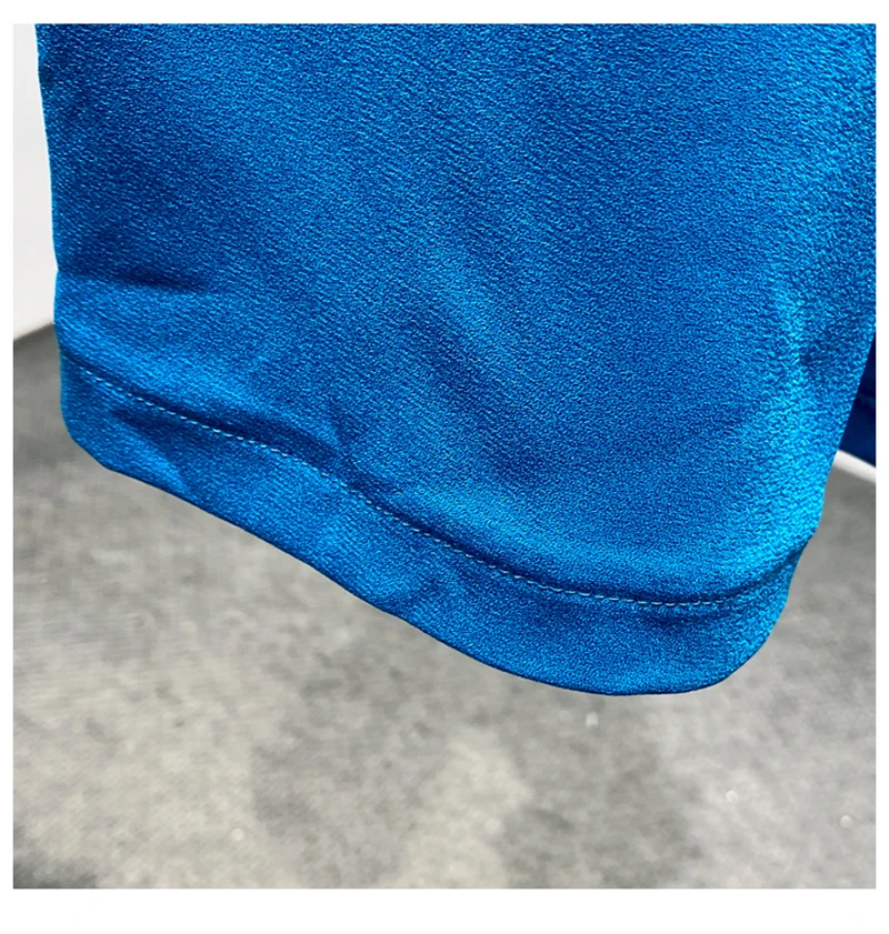 [EAM] High Waist Blue Asymmetrical Pleated Ruffles Temperament Half-body Skirt Women Fashion Tide New Spring Autumn 2020 1X801