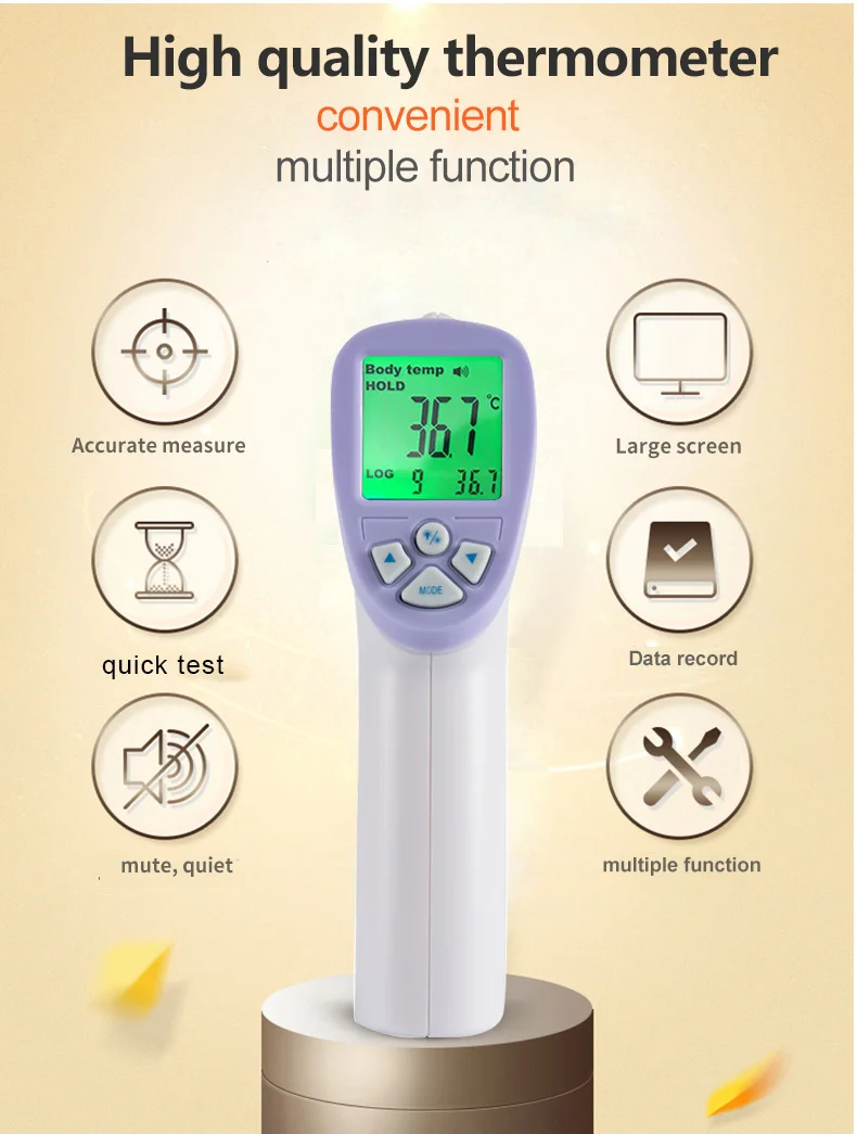 Мультифункциональный цифровой термометр для детей/взрослых, инфракрасный термометр для лба и тела, пистолет, бесконтактный прибор для измерения температуры