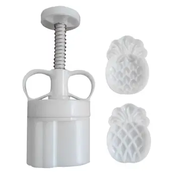 

2pcs shaped pineapple mooncake mould Set Hand-Pressing Ergonomic Cake Mould for Food