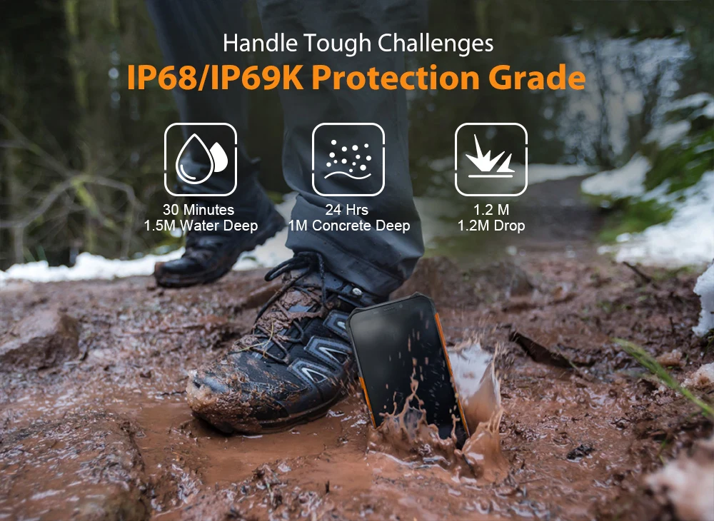 Ulefone Armor X5 IP68 Rugged Waterproof Smartphone MT6762 Octa core Android 10.0 Cell Phone 3GB 32GB NFC 4G LTE Mobile Phone best android cell phone for the money