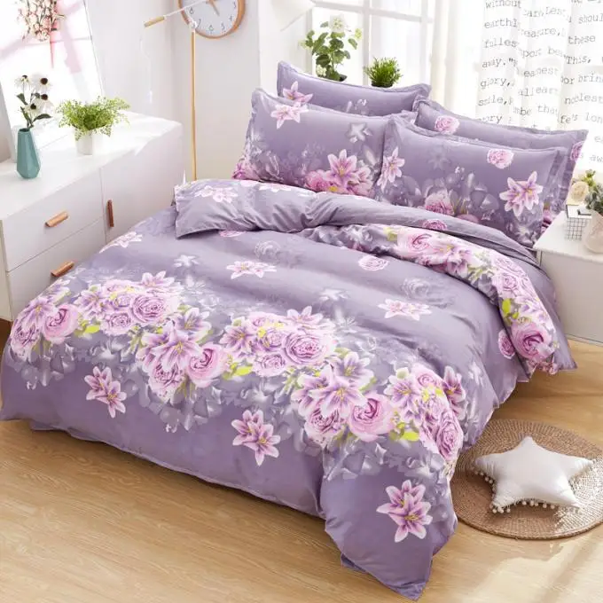 

100% Microfiber Fabric Summer Throw Quilts Comforter Starry Printed Queen King Size Bed Cover Sheets Soft Blanket Single Quilts