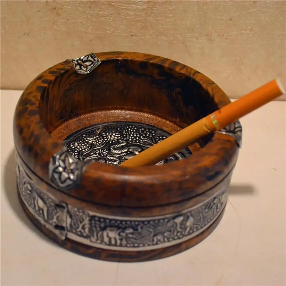 Vintage Wood Ashtray Tray Handmade Smoking Tobacco Ash Case for Home | Дом и сад