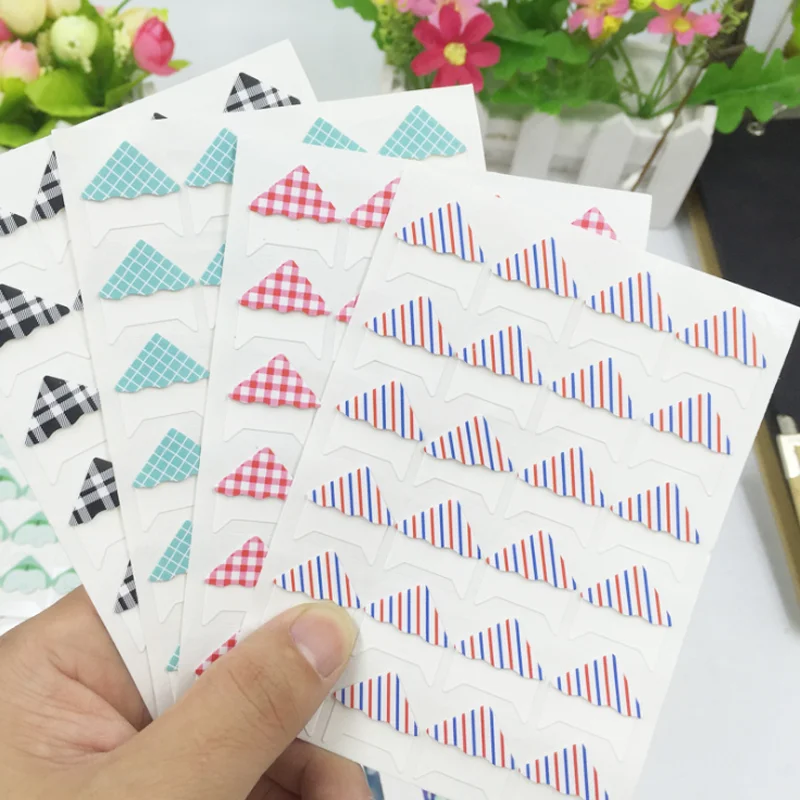 

6 Sheets DIY Photo Album Scrapbook Corner Sticker PVC Colorful Paper Corner Stickers Frame Picture Decoration