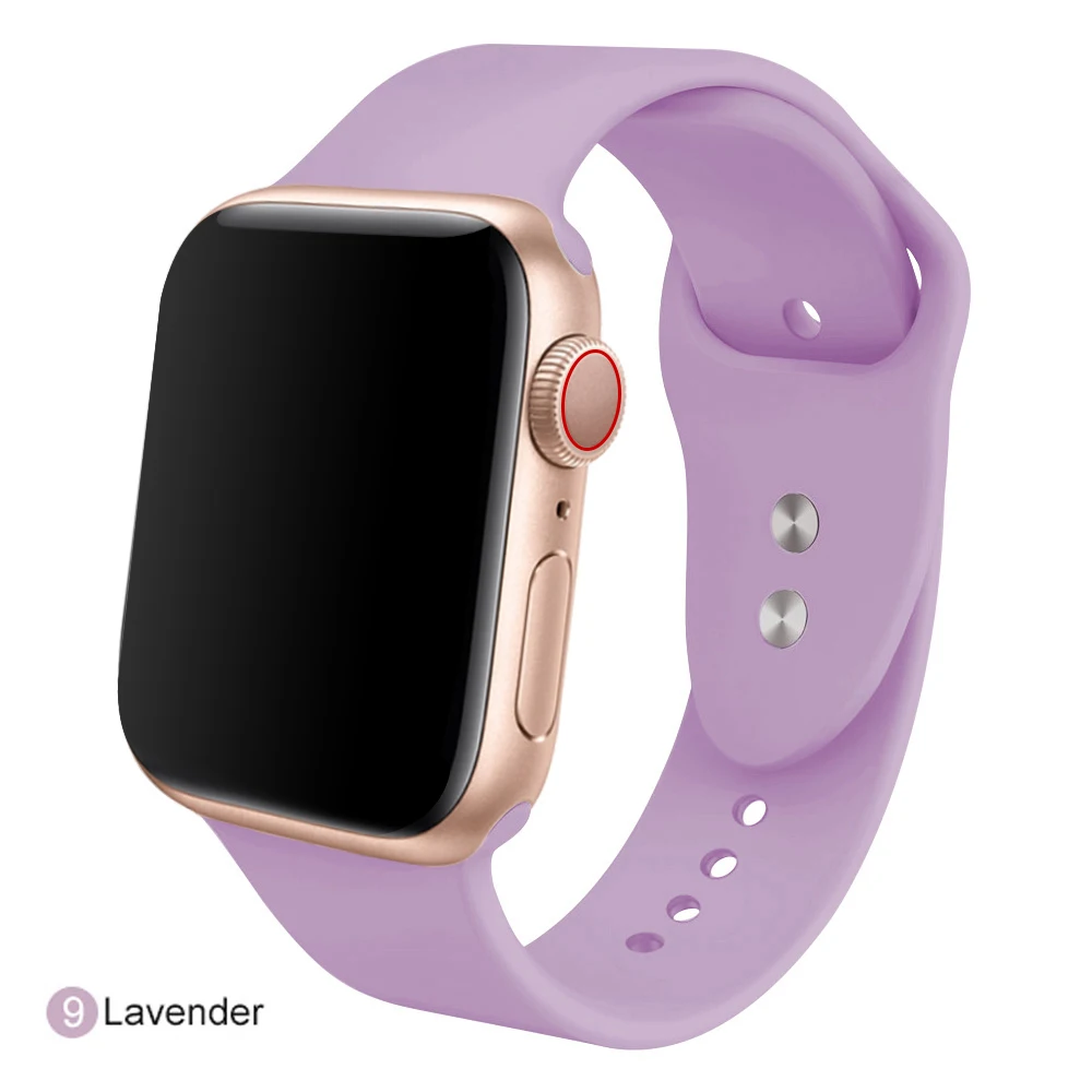 Lavender Мягкий силиконовый сменный спортивный ремешок для 38 мм Apple Watch Series1 2 3 4 5 42 мм ремешок для наручных браслетов для iWatch Sports Edition - Цвет ремешка: Lavender