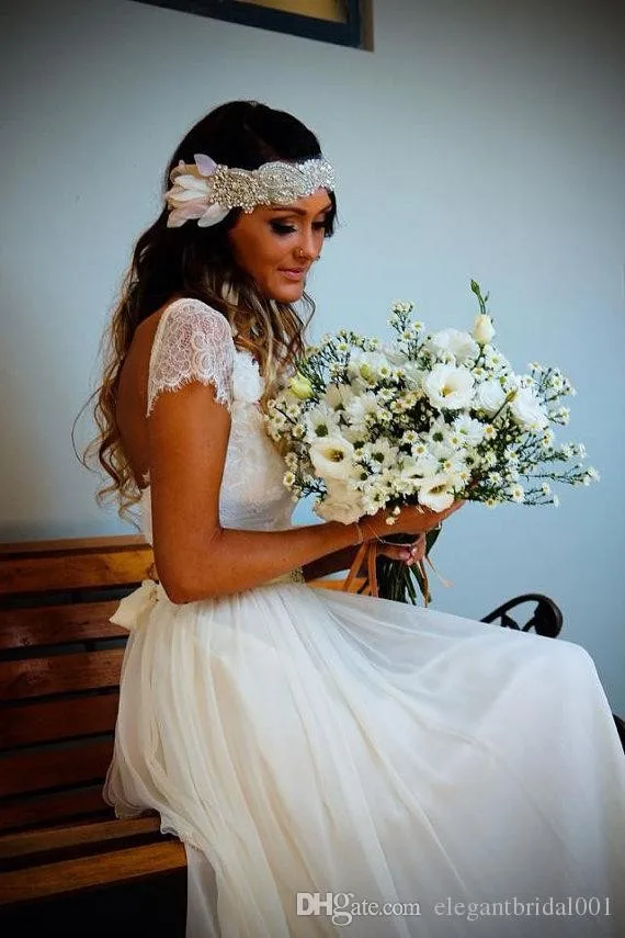 robe de mariee винтажное кружевное пляжное красивое кружевное платье с короткими рукавами и низкой спинкой vestido de noiva, свадебное платье, платья подружки невесты