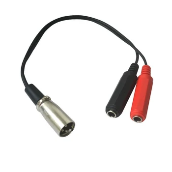 

3-Pin XLR Male to Dual 1/4" 6.35mm Female Jack Plug TRS Audio Y Cable Cord 0.2m