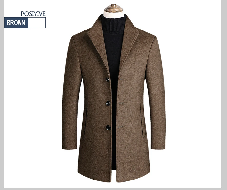 Holyrising мужское шерстяное пальто Зимняя шерстяная куртка мужской высококачественный толстый мужской Тренч 5 цветов шерстяное пальто для мужчин 19009