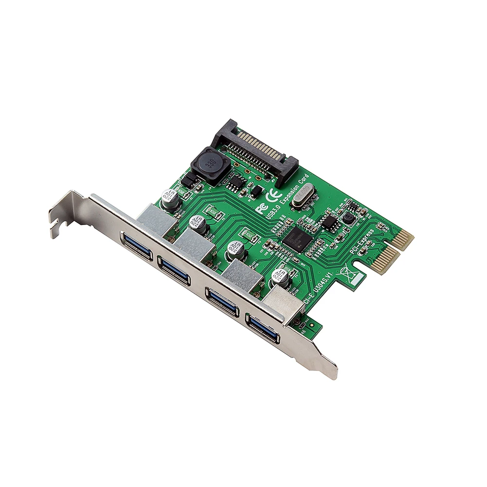 PCI-E до четырех портов USB3.0 карта расширения интерфейс PCI Express адаптер карта 15PIN для настольных ПК для Windows 2000/XP/Vista