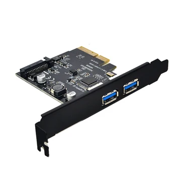 

USB 3.1 Dual Ports Type-A PCI-E 4X Expansion Card Adapter 10Gbps Transmission Speed for Windows Mac OS Linux Desktop PC Computer