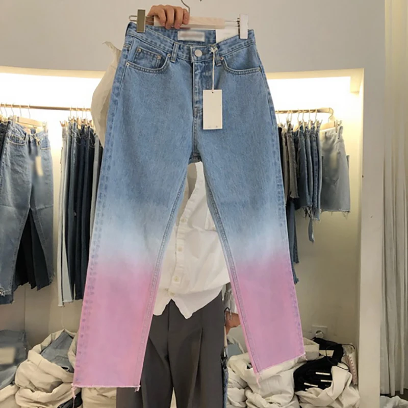 2020 New Spring autumn Demin Pants Femme Korean Tie dye Women Jeans Pants High Waist Fashion Long Trousers KZ604 2020 New Spring autumn Demin Pants Femme Korean Tie dye Women Jeans Pants High Waist Fashion Long Trousers KZ604