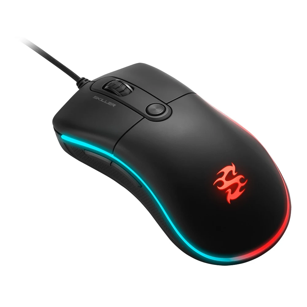 Мышь Sharkoon Skiller SGM2 оптическая, проводная, 6400 dpi, USB, подсветка RGB, цвет: черный