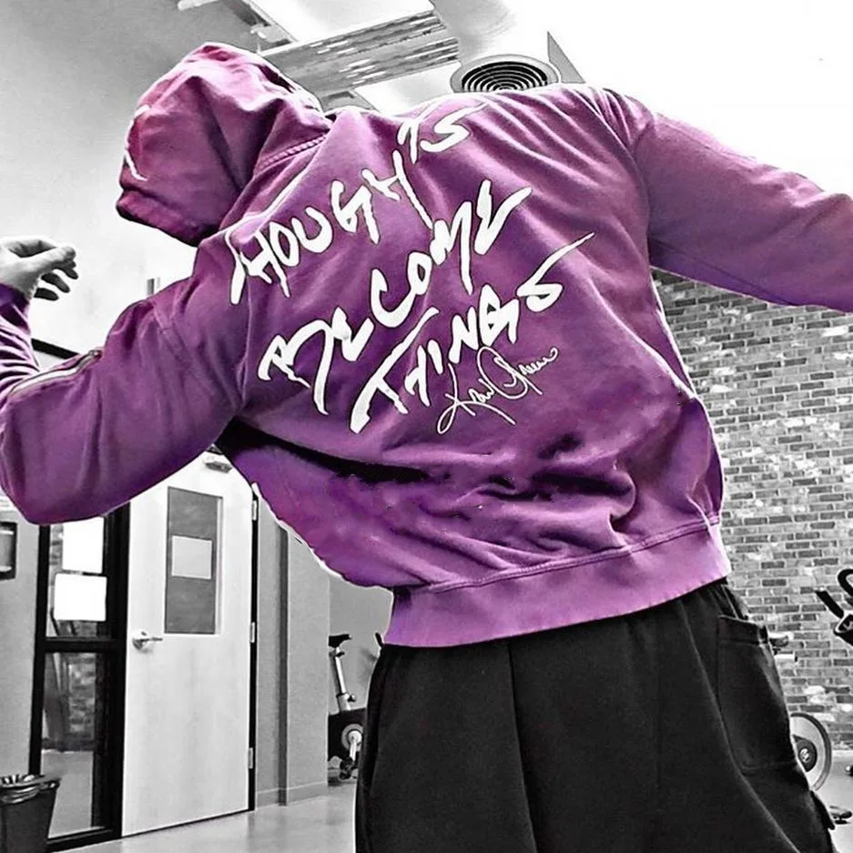 Thin Fitness Black Hooded Sweatshirt Big Pocket Bodybuilding Hoodies Men Gym Sweatshirt For Men Zipper Long Sleeve Hoodies