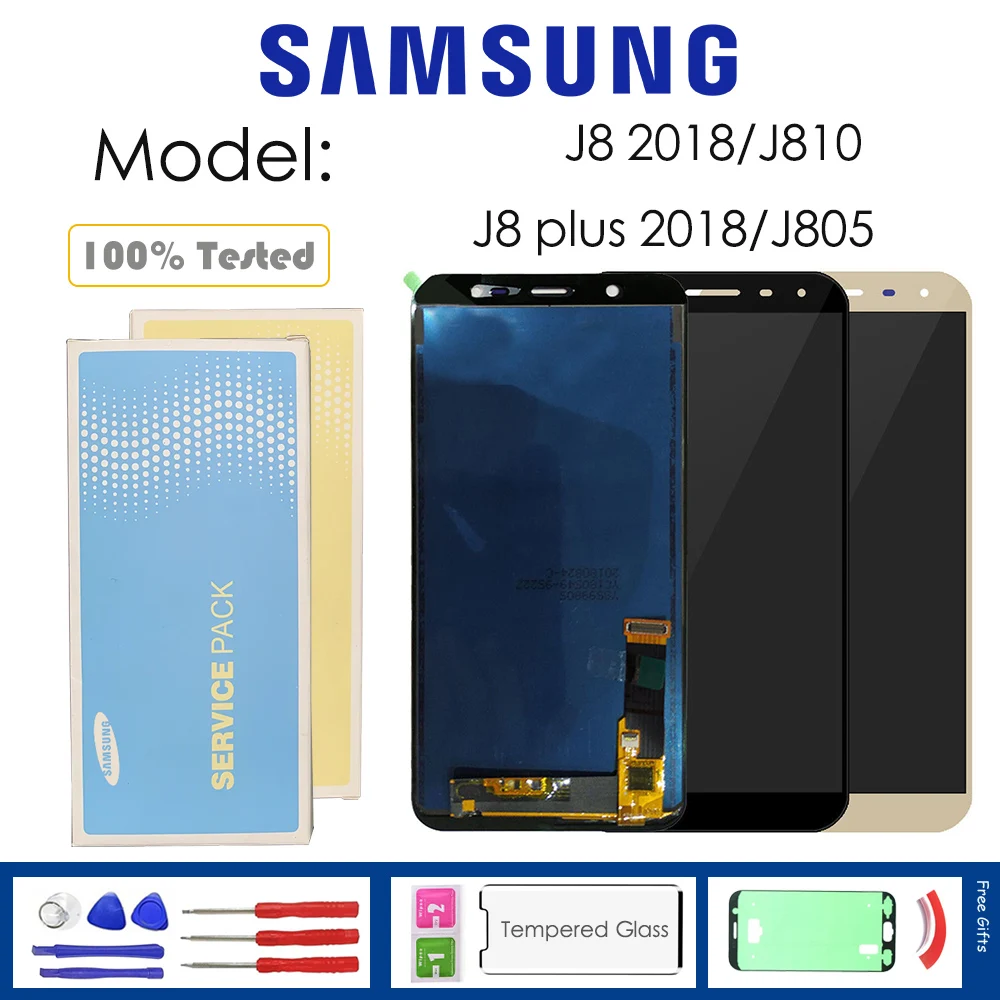 Супер Amoled lcd для samsung Galaxy J8 2018/J8 plus 2018/J810/J805 дисплей кодирующий преобразователь