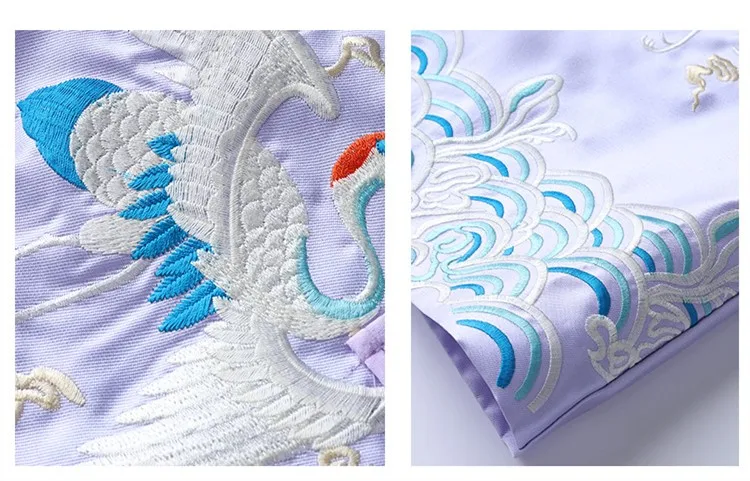 Китайский стиль Феи кран вышитые Пан Кнопка cheongsam стиль короткий раздел куртка Верхняя одежда для женщин