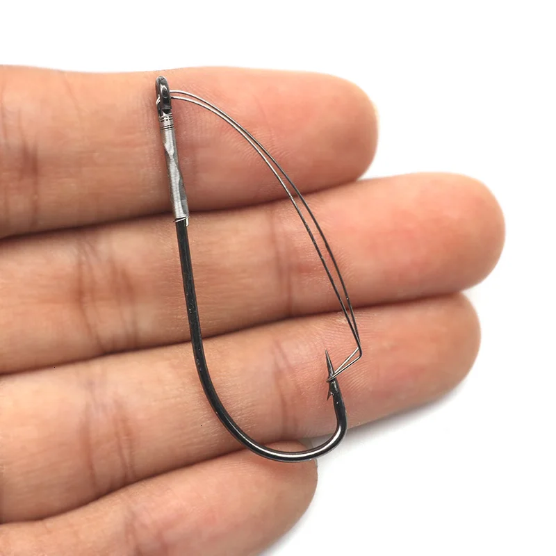 Rompin 10 шт./лот W3369A классический Weedless Sproat колючий рыболовный крючок черный размер 1/0-3/0 бас один крючок под червя держатель для приманки crappie