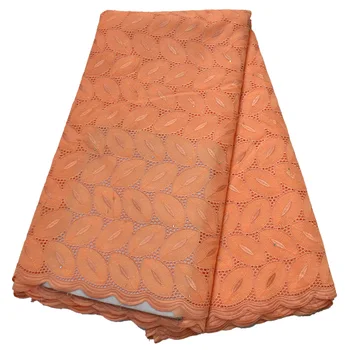 

Peach Cotton Lace Fabrics Blue African Lace Fabric High Quality African Swiss Voile Lace In Switzerland For Women Dress