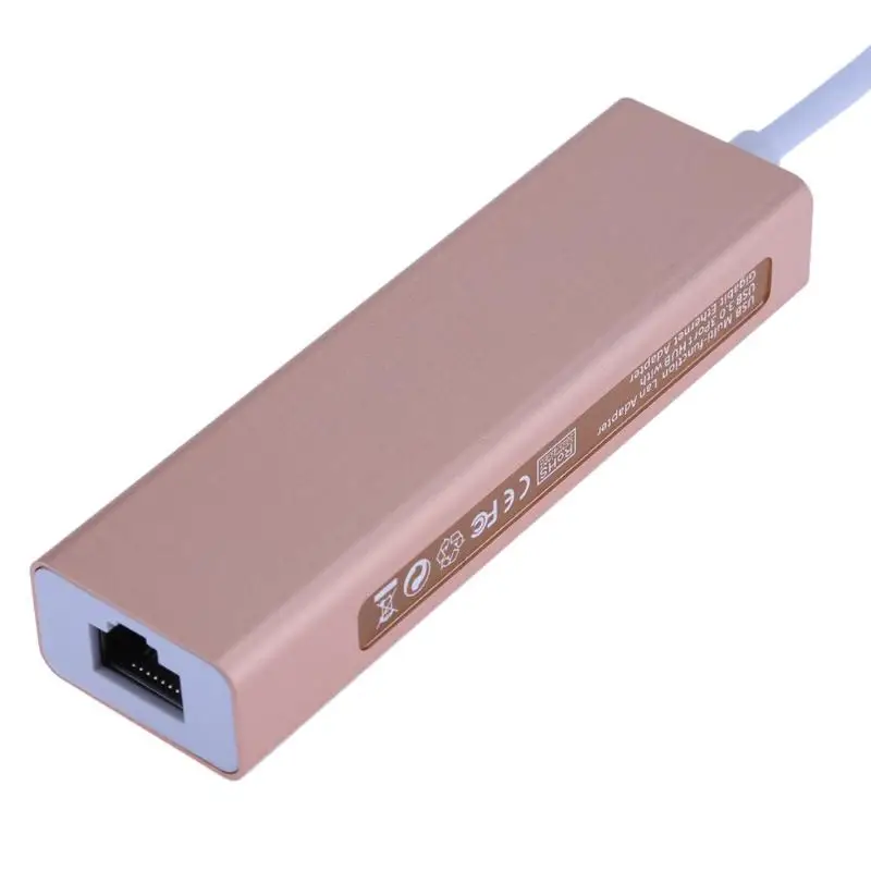 USB 3,0-3x USB 3,0 концентратор с RJ45 Gigabit Ethernet Алюминиевый адаптер