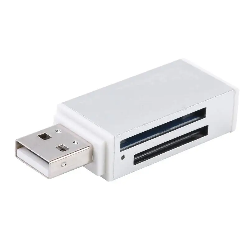 4-в-1 Алюминий оболочки, устройство для чтения карт памяти, USB2.0 высокоскоростной универсальная карта памяти Алюминий корпус из металлического сплава с рабочий индикатор