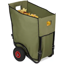 160L Foldable Waste Collector Garden Bin Cart