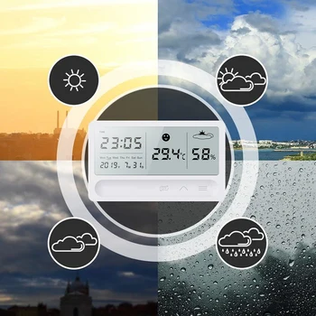 

Digital Hygrometer Thermometer Indoor Room Outdoor Temperature Humidity Meter LCD Stand netic Backing Sensor Monitor with Hum