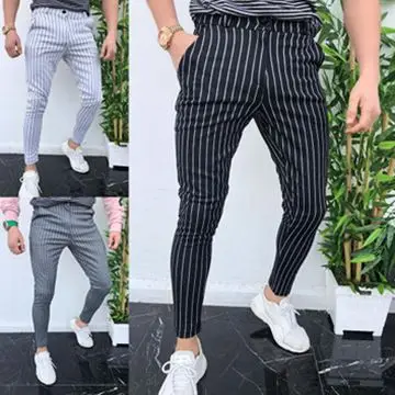 

Summer Striped Men's C Asual Pants Men' S C