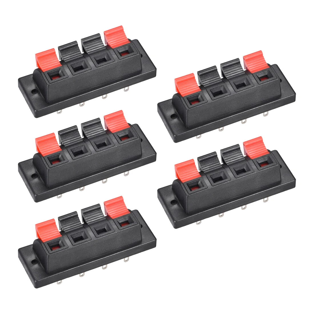 

uxcell 5Pcs 4 Way Speaker Terminal Clip Push Release Audio Cable Terminal Strip WP4-10