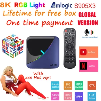 

Great A95X F3 Air 8K tv with box Smart tv box lifetime tv Android 9.0 world TV BOX Set Top Box Amlogic S905X3 Youtube