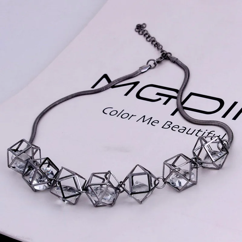 

Low Profile of Luxury Bright Crystal Zircon Choker Short Korean-style Accessories WOMEN'S Dress Decorative Pendant Necklace Whol