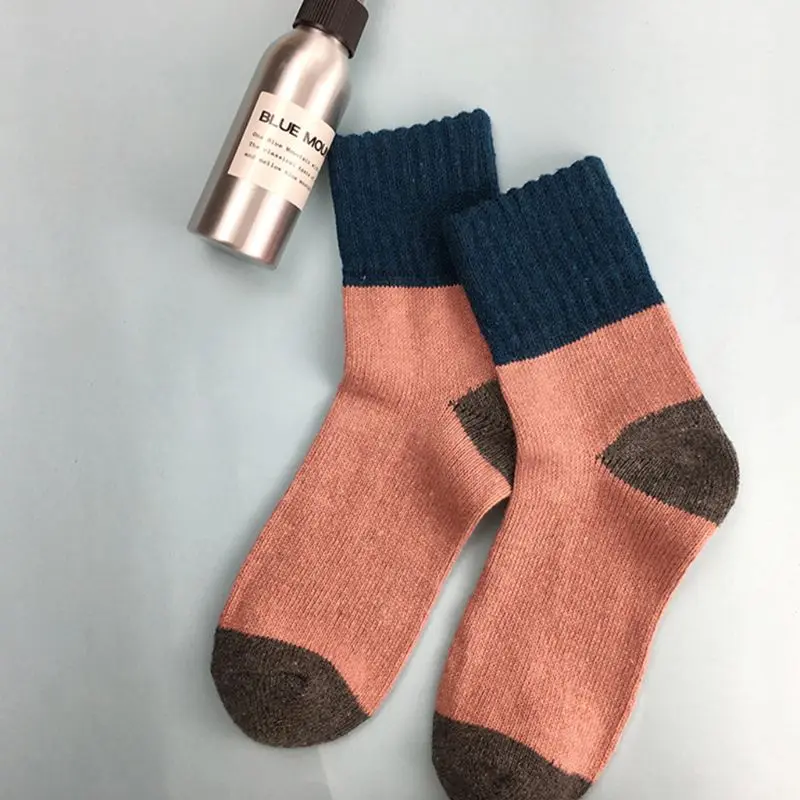 5 пар корейских женских носков из искусственной шерсти цветные зимние толстые теплые носки 094B