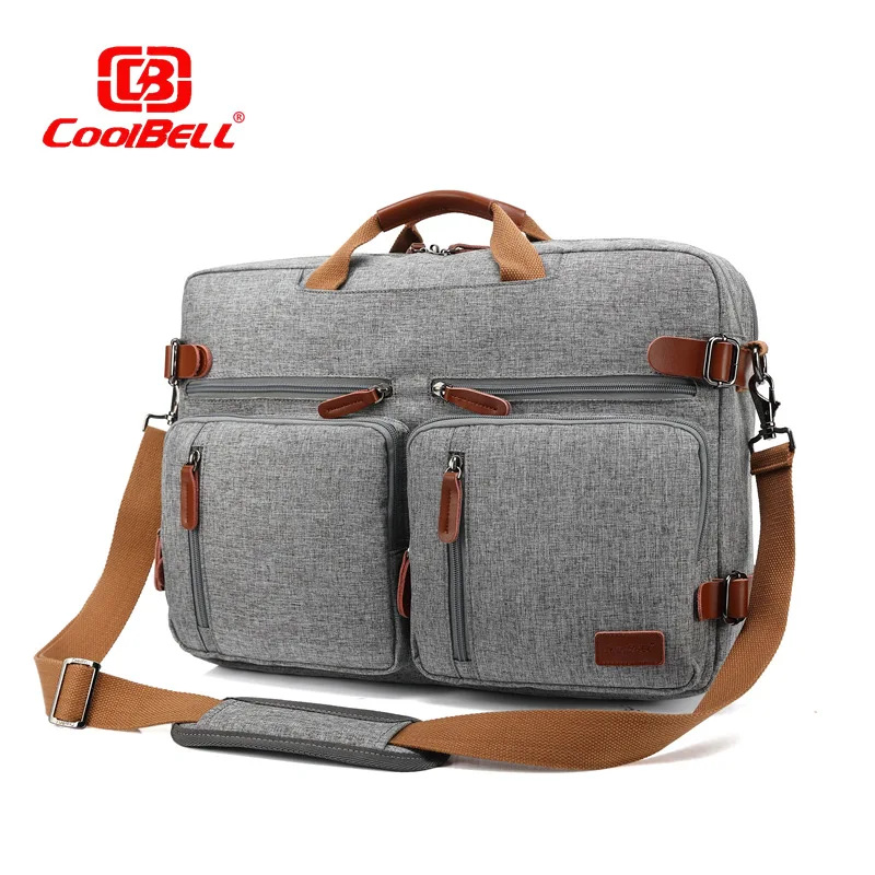 Tecool Travel Backpack Hombres Portatil Convertible Mochila Bolsa de Mensajero Lona Bolso Bandolera Mujer Cartera de Mano 14 Pulgada Laptop Bag Canvas Marrón 