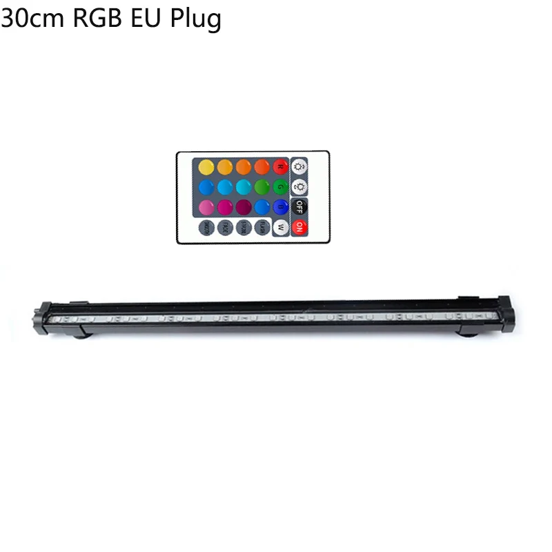 30cm RGB EU Plug Аквариум светодиодный бар светильник Водонепроницаемый садок для рыбы светильник 23/30/45/52 см подводный Водолей лампа Аквариумы Декор Светильник Инж - Цвет: 30cm RGB EU Plug