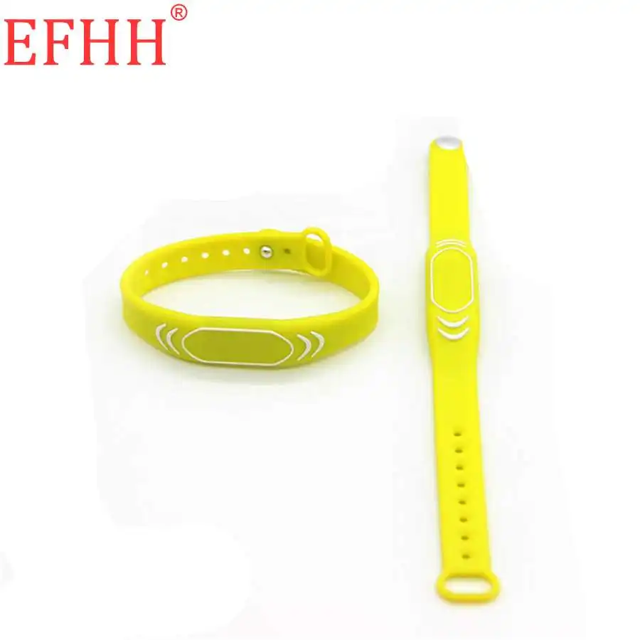 1xFluorescein Yellow 1 шт., 125 кГц EM4100 TK4100, только для чтения, RFID карта, кремнеземный браслет, брелок, водонепроницаемая карта контроля доступа, браслет на запястье - Цвет: 1xFluorescein Yellow